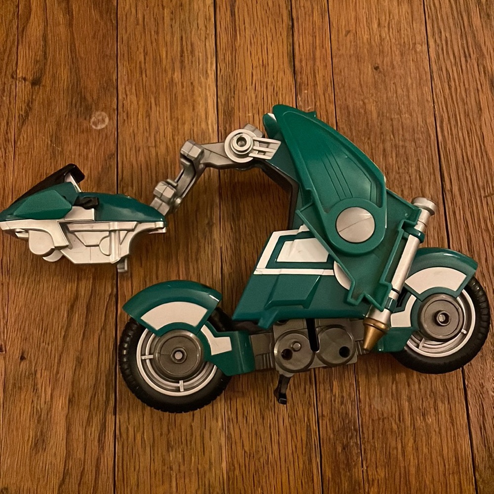 Bandai Power Rangers Ninja Storm Green Motorcycle WindGlider 2002